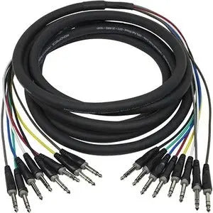 Monoprice 6 Meter (20ft) 8-Channel 1/4 inch TRS Male to Male Snake Cable for Professional Audio