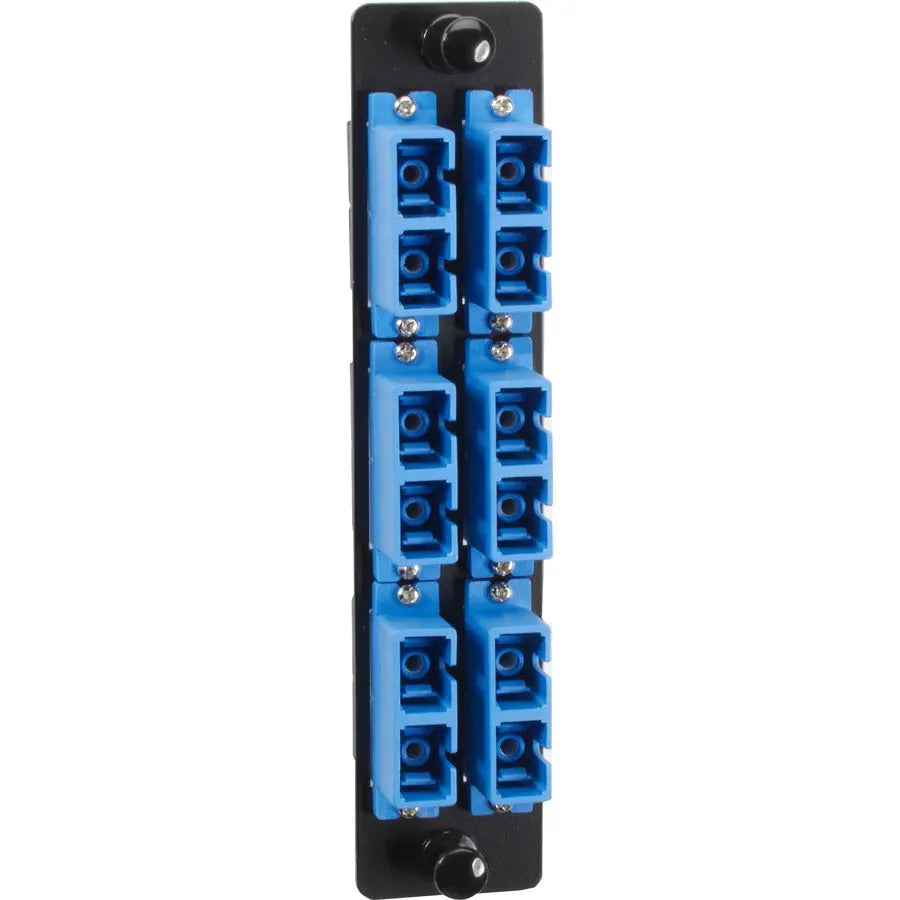 Black Box JPM461C High-Density Fiber Adapter Panel with Ceramic Sleeves, Blue