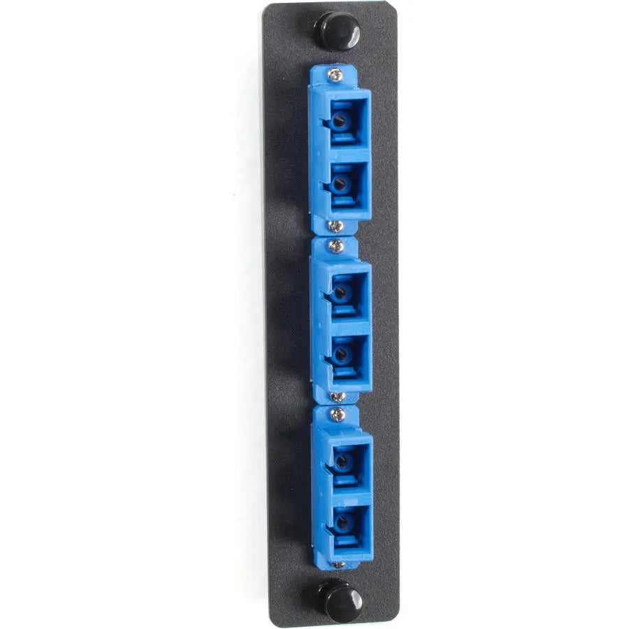 Black Box JPM451C Standard Adapter Panel with Ceramic Sleeves – Blue, 3 Duplex SC Pairs