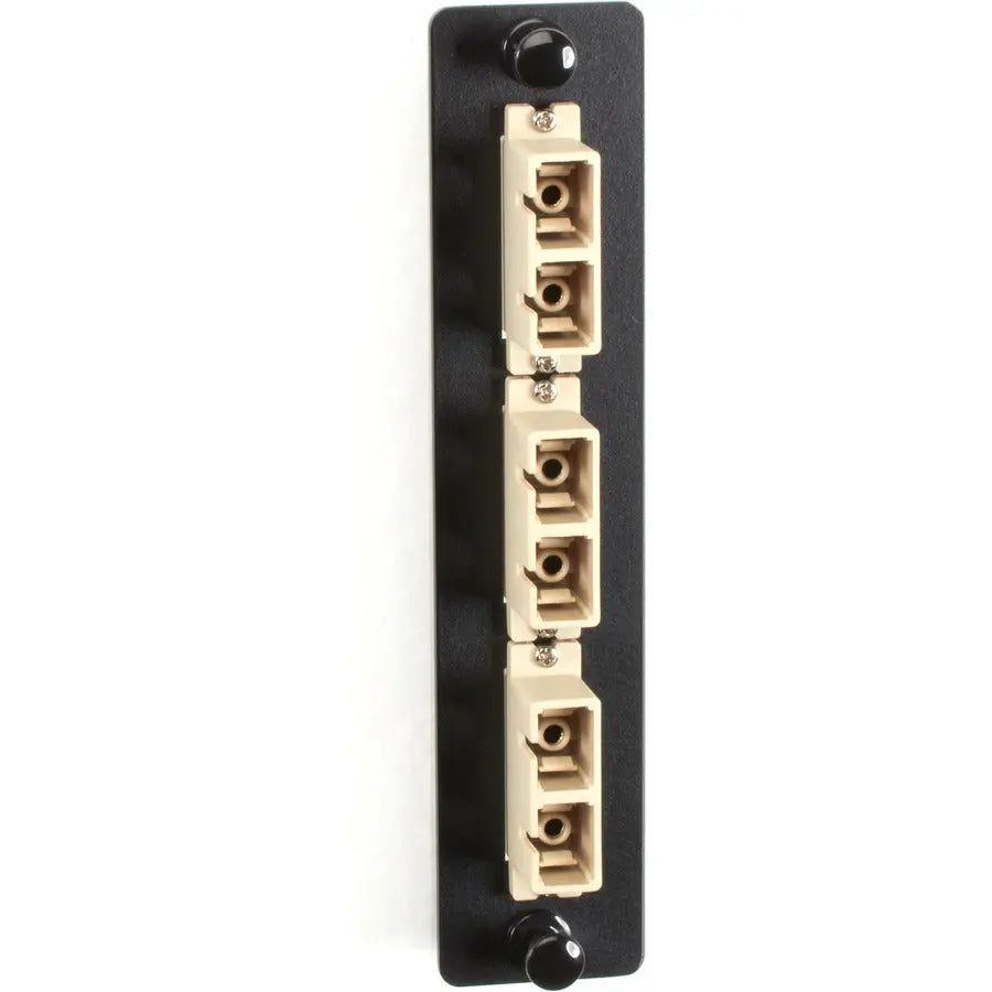 Black Box JPM451B Standard Adapter Panel with Bronze Sleeves and Duplex SC Connectors, Beige