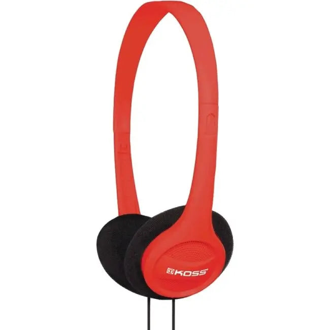 Koss KPH7 On-Ear Headphones – Red, Lightweight Supra-Aural Design with Rich Sound Quality