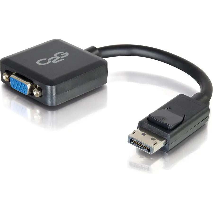 C2G 8in DisplayPort to VGA Active Adapter Converter - DisplayPort Male to VGA Female, 1920 x 1200, Black