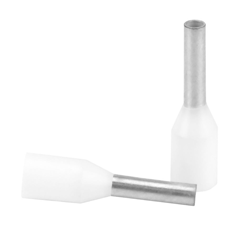 Pacer White 18-20 AWG Wire Ferrules - 6mm Length, Pack of 25 by Pacer