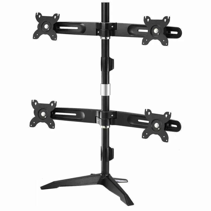Amer Mounts Quad Monitor Stand Mount (2 over 2) AMR4SU – Adjustable Desk Mount for 15 to 24-Inch Monitors