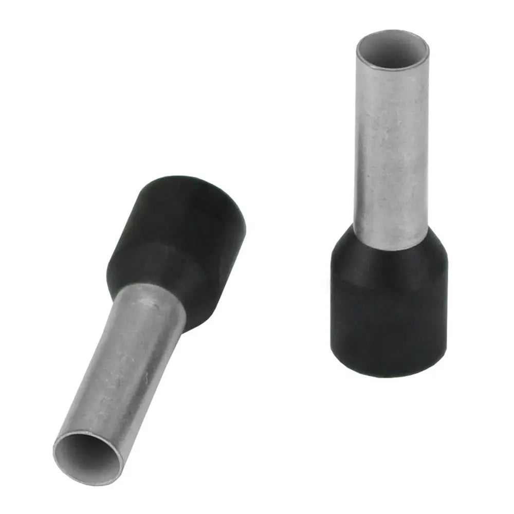 Pacer Black 10 AWG Wire Ferrule – 12mm Length, 25 Pack for Reliable Electrical Connections