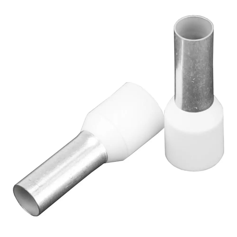 Pacer Ivory 8 AWG Wire Ferrule - 12mm Length, 10 Pack for Reliable Electrical Connections