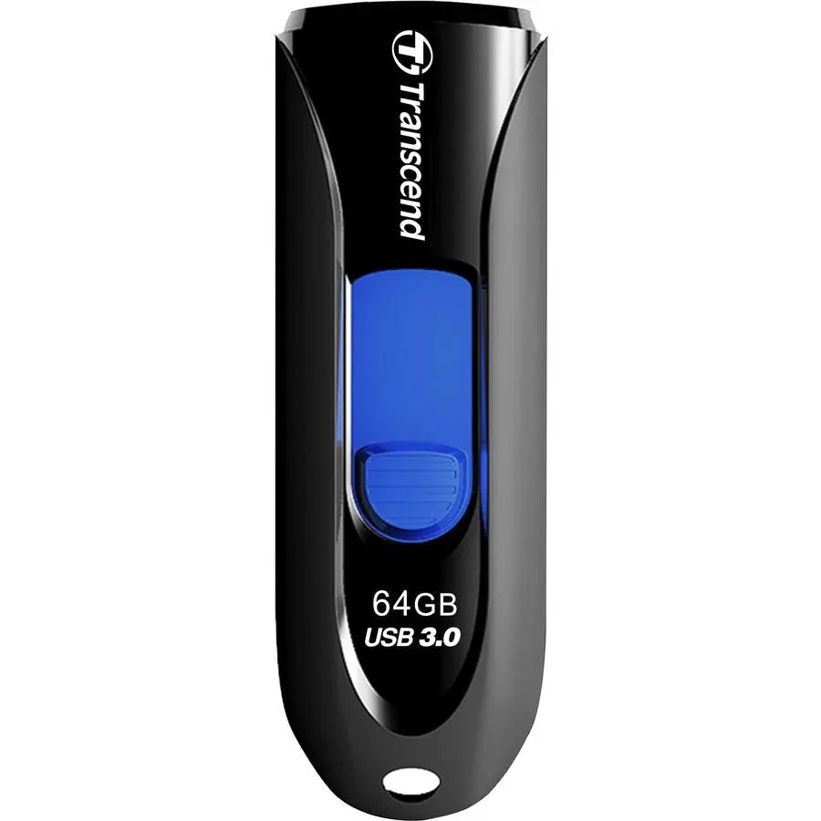Transcend 64GB JetFlash 790 USB 3.0 Flash Drive with Retractable Connector in Blue