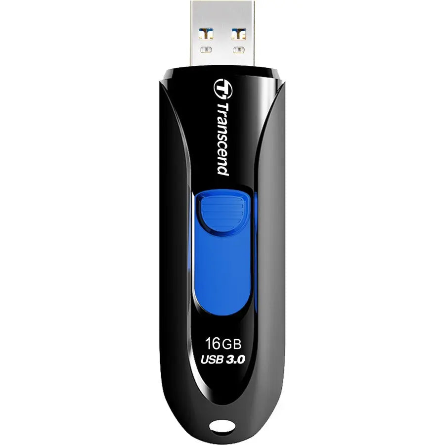 Transcend JetFlash 790 16GB USB 3.0 Flash Drive - Blue, Retractable Design with SuperSpeed Data Transfer