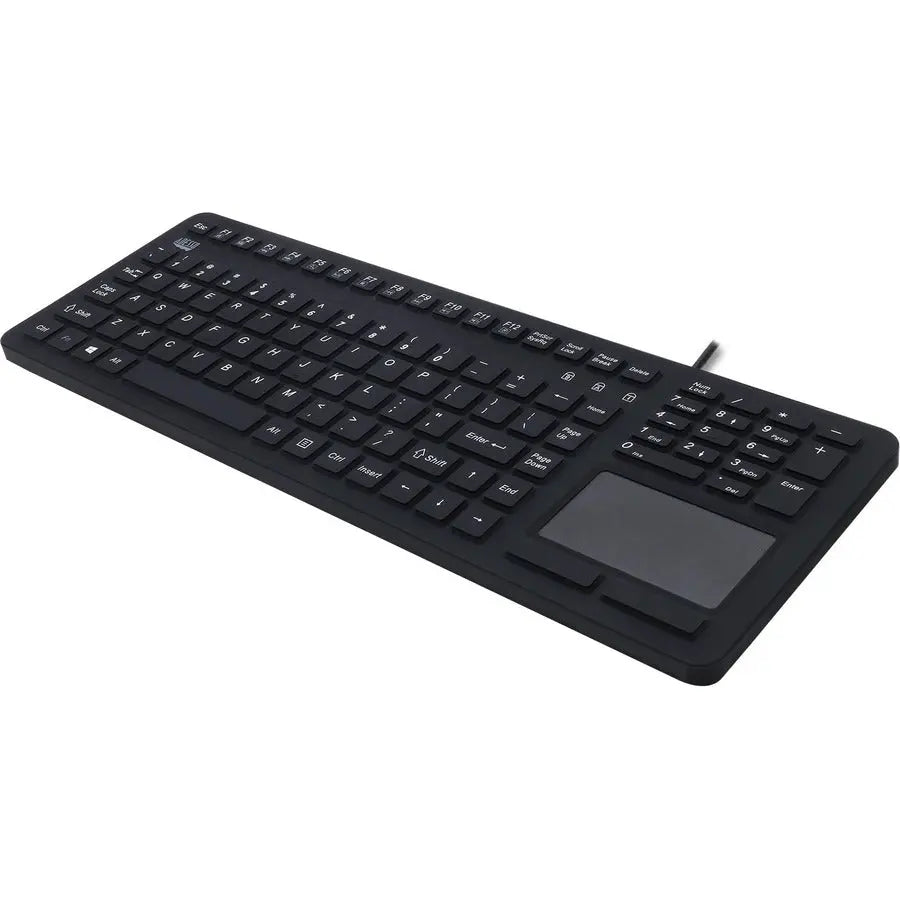 Adesso AKB-270UB Antimicrobial Waterproof Touchpad Keyboard – Silicone, IP67 Rated, Built-in TouchPad, Hot Keys for Windows & Mac