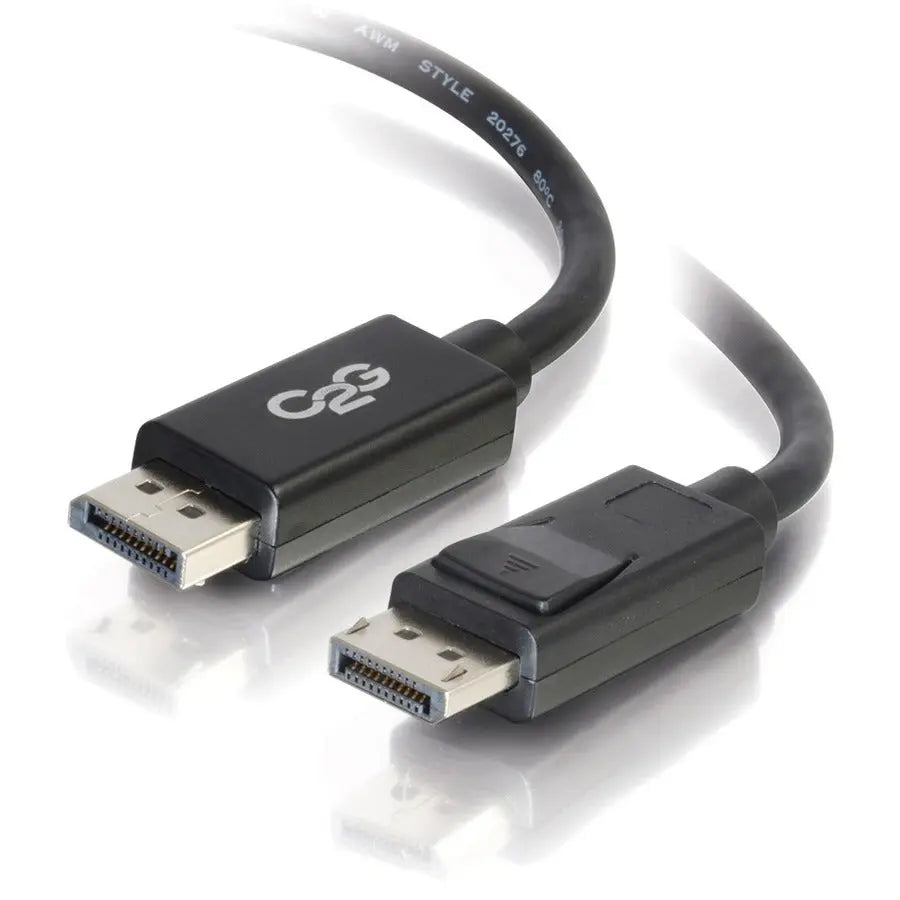 C2G 10ft DisplayPort Cable with Latches, 4K 60Hz, DisplayPort Male to DisplayPort Male, 30V