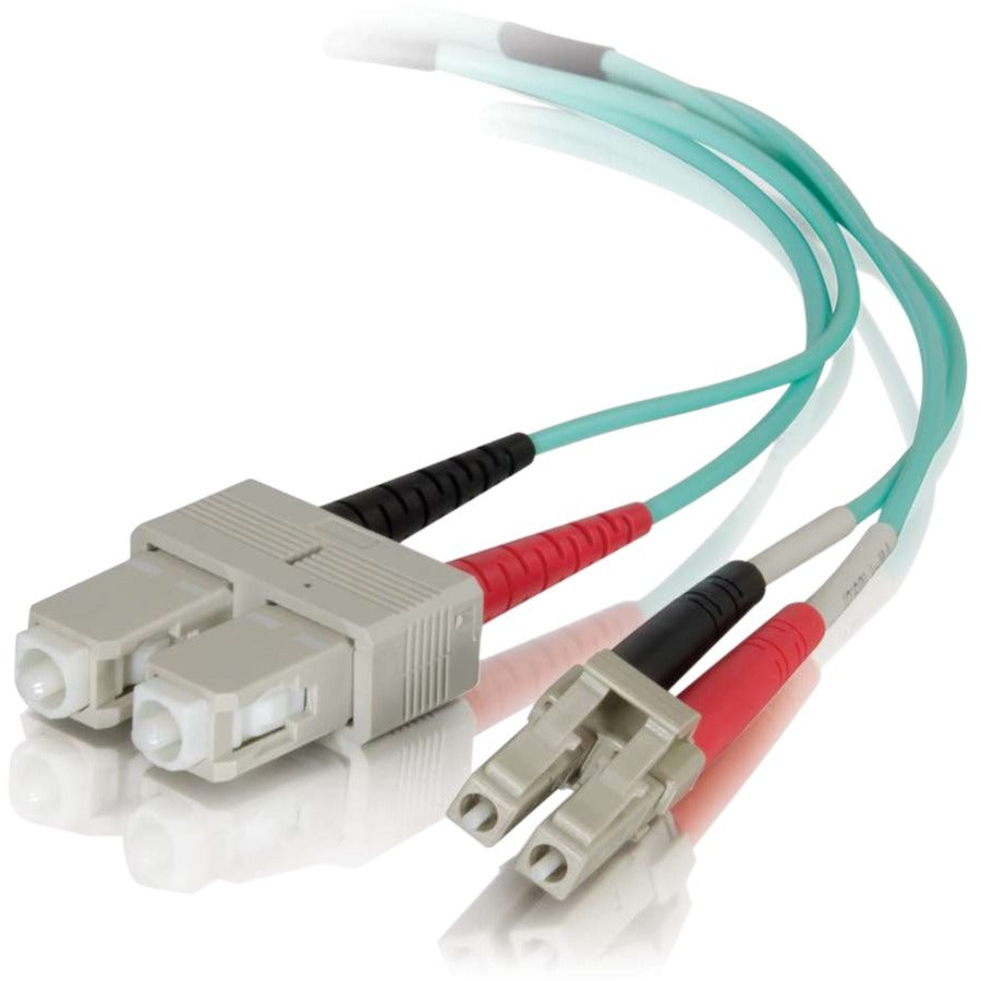 Legrand Group C2G 12m LC-SC 50/125 OM4 Duplex Multimode Fiber Optic Cable - Aqua