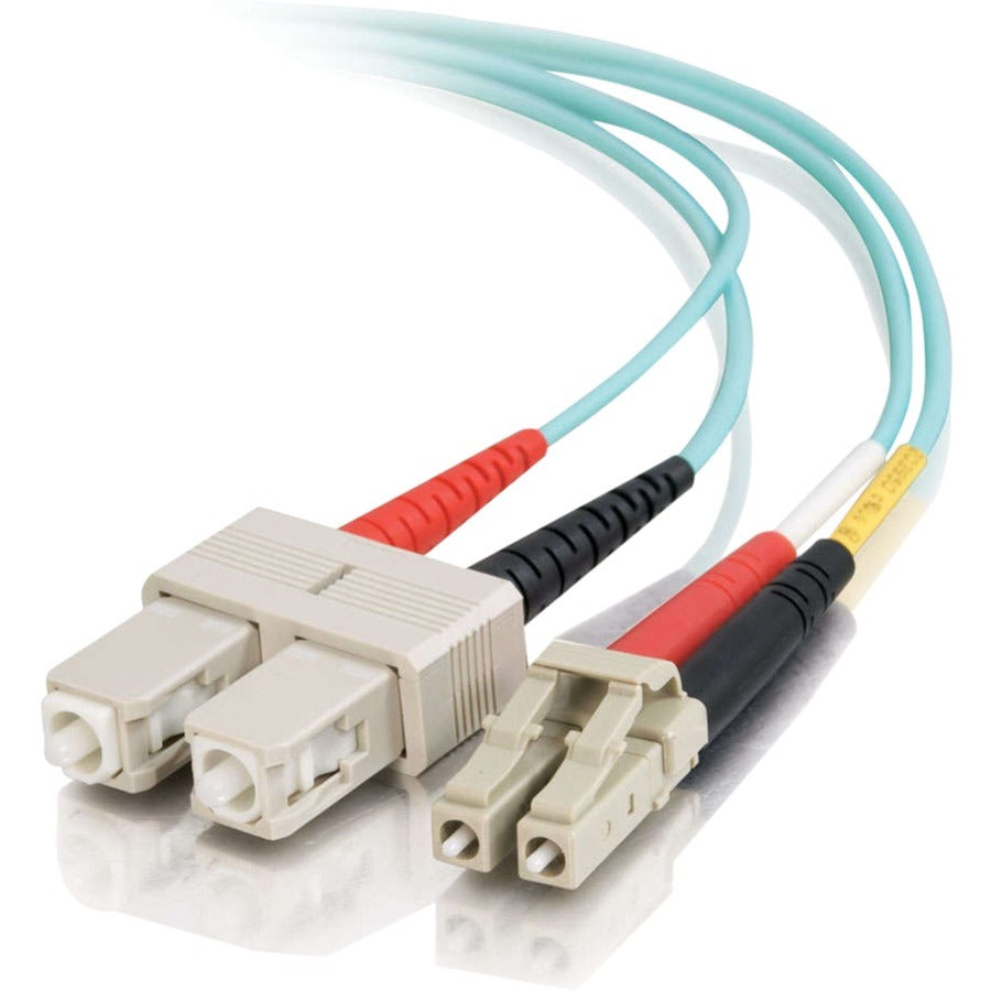Legrand Group C2G 12m LC-SC 10Gb 50/125 OM3 Duplex Multimode Fiber Optic Network Cable – Aqua