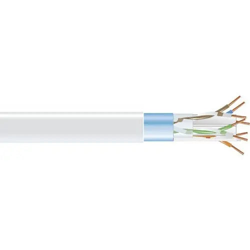 Black Box EVNSL0615A-1000 Cat6 Plenum Network Cable – 1000 ft White, Shielded, Rigid Data Transmission