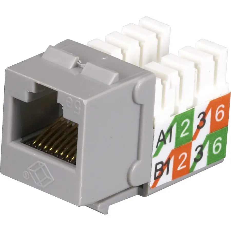 Black Box FMT923-R2 CAT5e Keystone Jack - Unshielded, Gray for High-Speed Networking