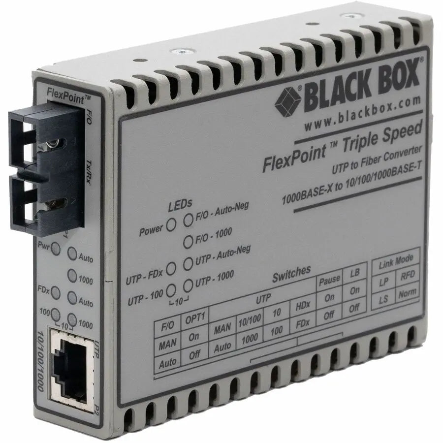 Black Box FlexPoint LMC1017A-SMSC Gigabit Media Converter for Ethernet and Single-Mode Fiber