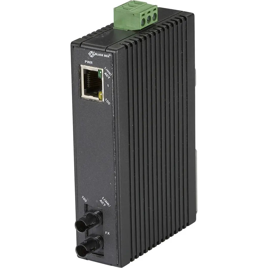 Black Box LMC270A-MM-ST Industrial Copper to Fiber Media Converter with DIN Rail Mount