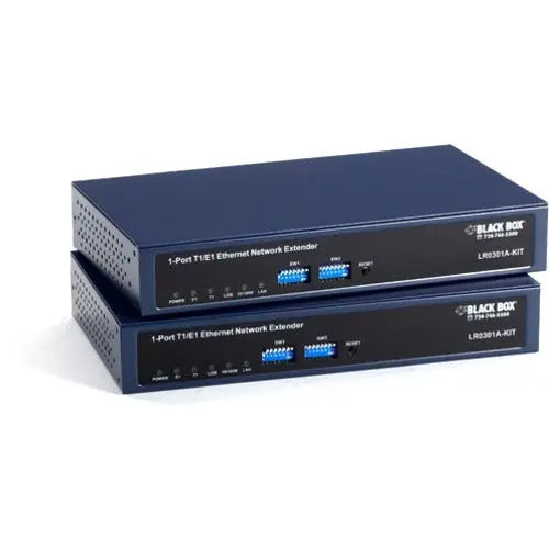 Black Box LR0300 Series Managed T1/E1 Ethernet Extender Kit - Link Networks Over 1 km with 2 Mbps Speed