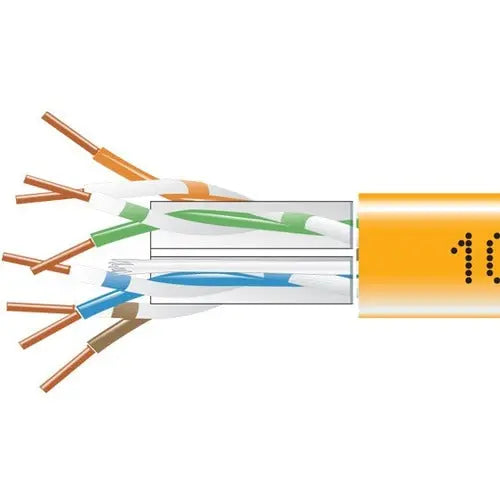 Black Box CAT6 550-MHz Solid Bulk Network Cable UTP CMP Plenum Orange 1000ft