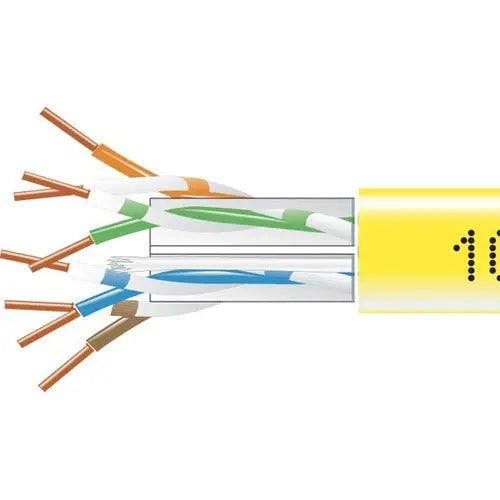 Black Box CAT6 550-MHz Solid Bulk Network Cable UTP CMP Plenum 1000ft Yellow