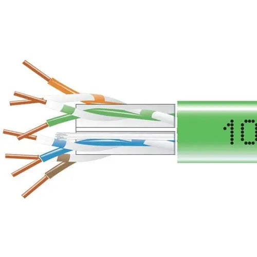 Black Box CAT6 550-MHz Solid Bulk UTP Network Cable – 1000 ft, Plenum-Rated, Green