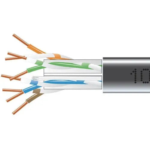 Black Box CAT6 550-MHz Solid Bulk UTP Network Cable – 1000 ft Plenum Rated, Black