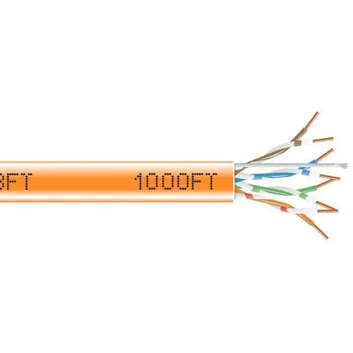 Black Box CAT6 550-MHz Solid UTP Network Cable, 1000 ft Orange Bulk Box - High-Speed Data and Video Transmission
