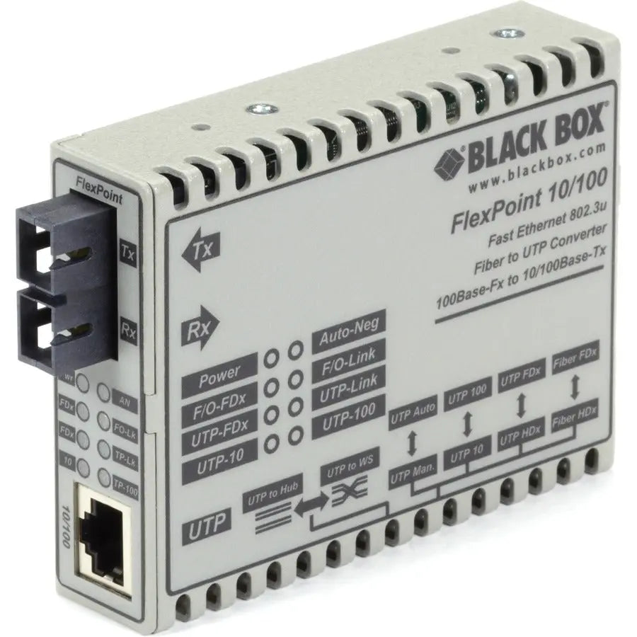 Black Box FlexPoint LMC100A-SC-R3 Transceiver Media Converter for Ethernet Networks
