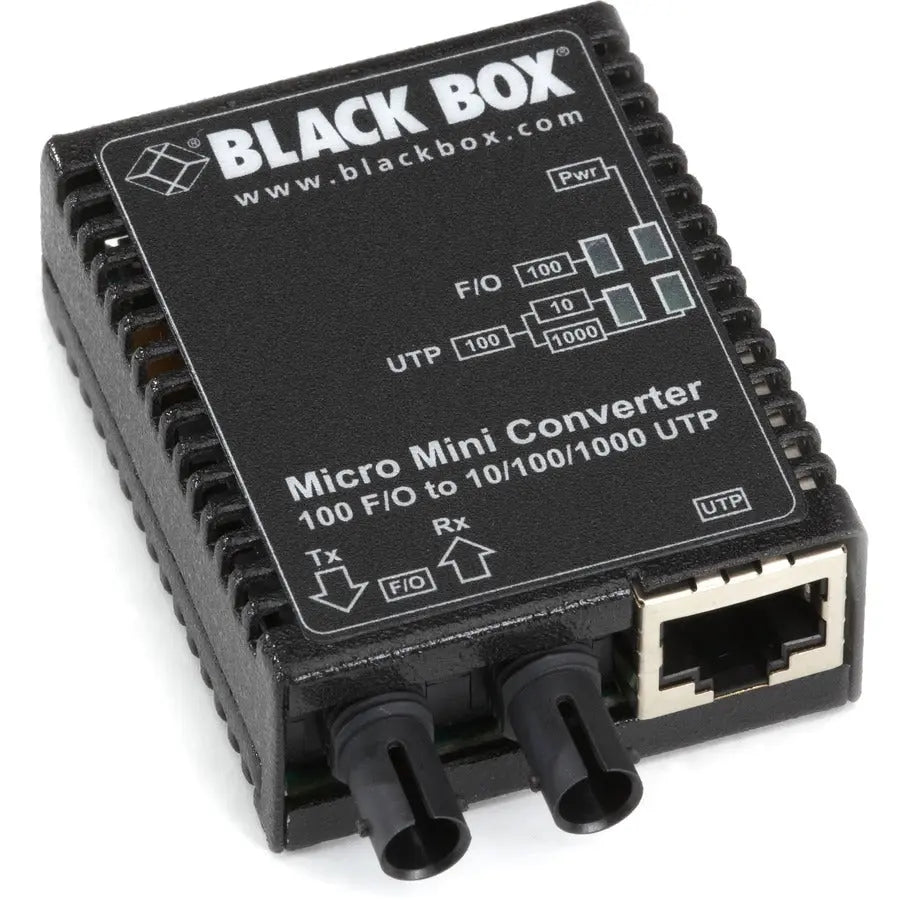 Black Box Micro Mini LMC401A Transceiver Media Converter for Fiber to Ethernet, USB-Powered, 10/100/1000BASE-T Support