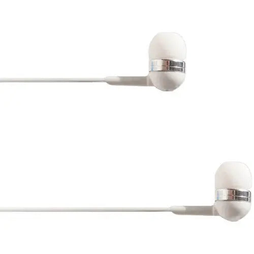 4XEM Ear Bud Headphones White with Microphone and Volume Control - Model VR7095
