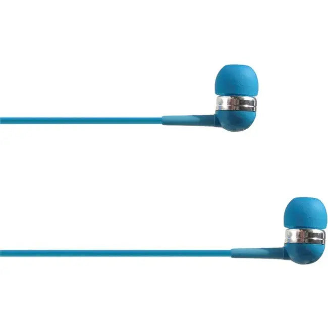 4XEM Ear Bud Headphones Blue with Microphone and Remote Control