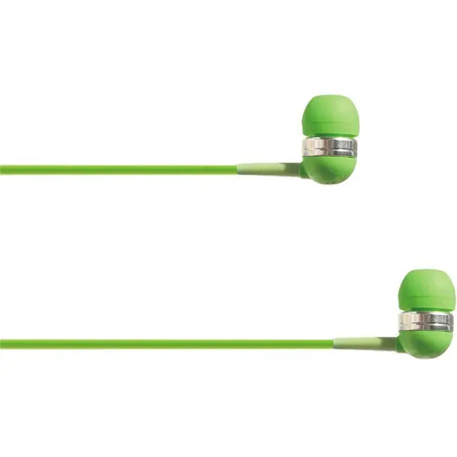 4XEM Ear Bud Headphones Green with Microphone and Remote Control - In-Ear Earset for Smartphones and Apple Devices