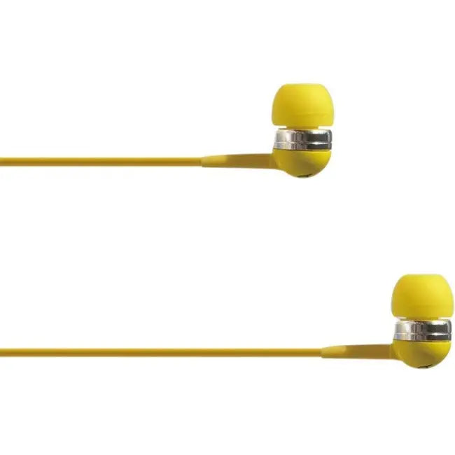 4XEM Ear Bud Headphones Yellow - In-Ear Stereo Earset with Microphone and Remote Control