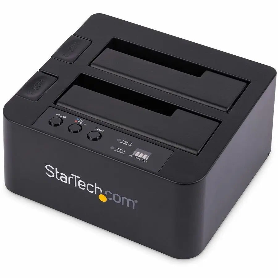 StarTech.com Dual Bay Hard Drive Duplicator Dock, Standalone HDD/SSD Cloner/Copier, USB 3.0 / eSATA to SATA III Hard Drive Cloner