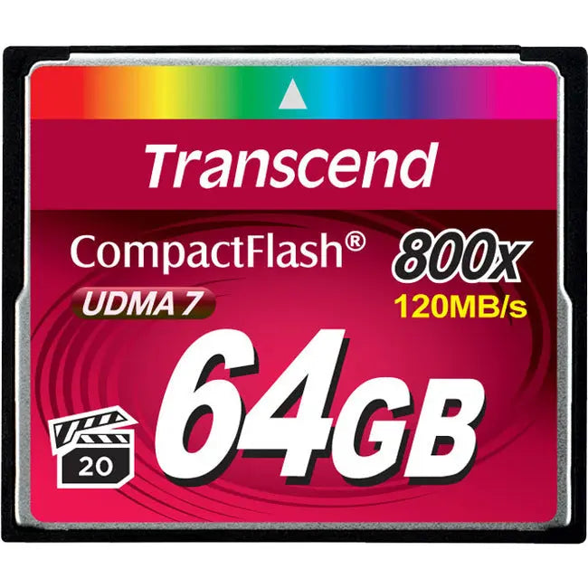 Transcend Premium 64 GB CompactFlash Card TS64GCF800 for Professional Photography and Videography