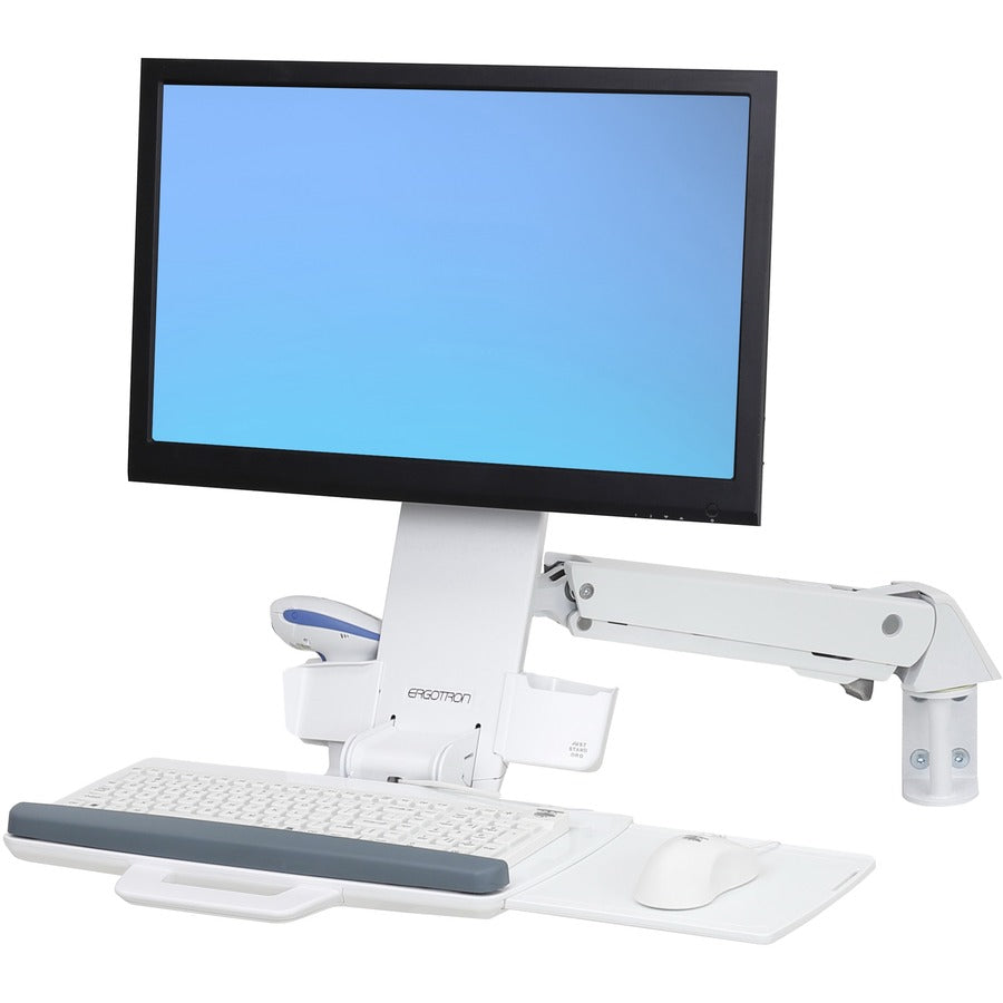 Ergotron StyleView Sit-Stand Combo Mounting Arm (White) - Adjustable Monitor and Accessory Support