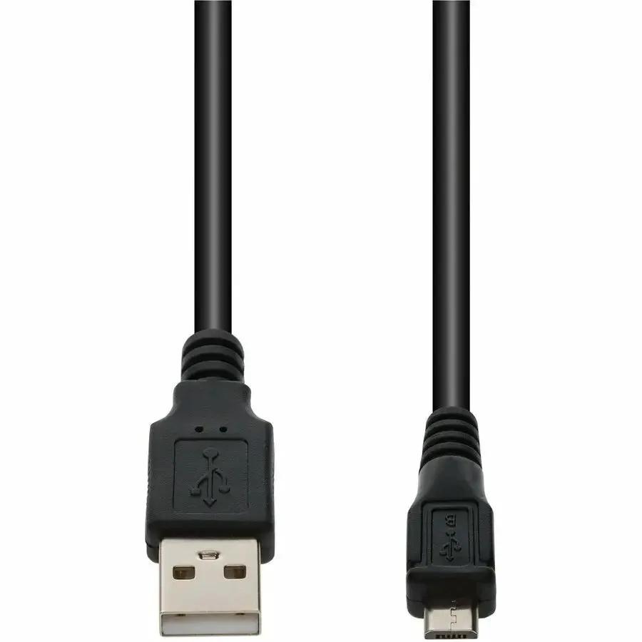 AddOn 5-inch Micro-USB B 2.0 Male to USB A 2.0 Female Data Transfer Cable - Black, 480Mbps by AddOn