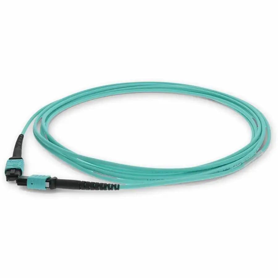 AddOn 3m MPO to MPO Fiber Optic Patch Cable - Aqua OM4 12-Strand Riser Rated by AddOn