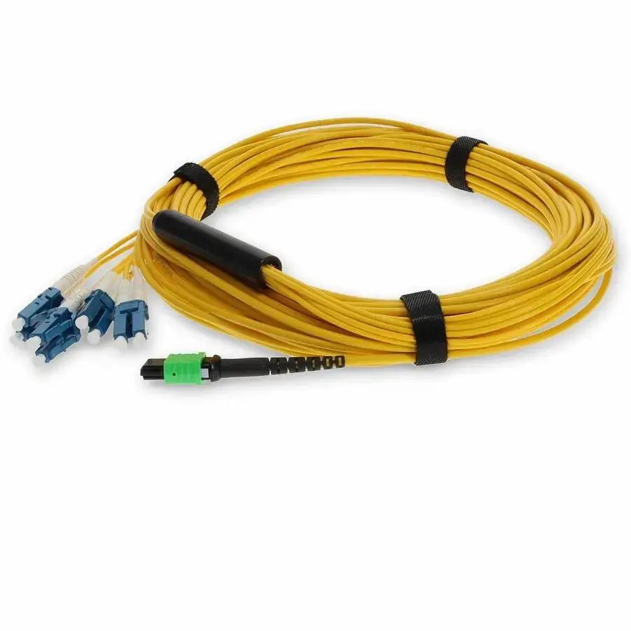 AddOn 30M MPO Female to 8xLC Male Fiber Optic Riser Cable - OS2 Single-Mode, Yellow by ADDON
