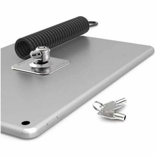Compulocks Universal Tablet Lock with Keyed Coiled Cable Lock – Black