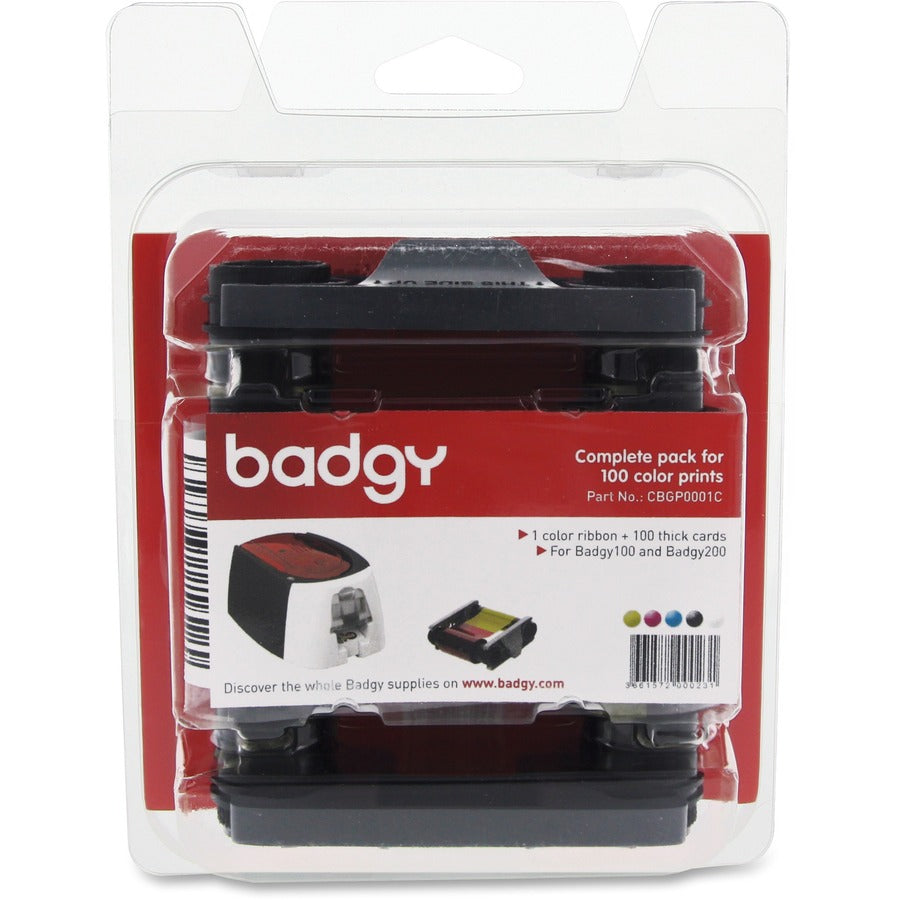 Evolis Badgy CBGP0001C Ribbon and Card Kit for Badgy100 and Badgy200