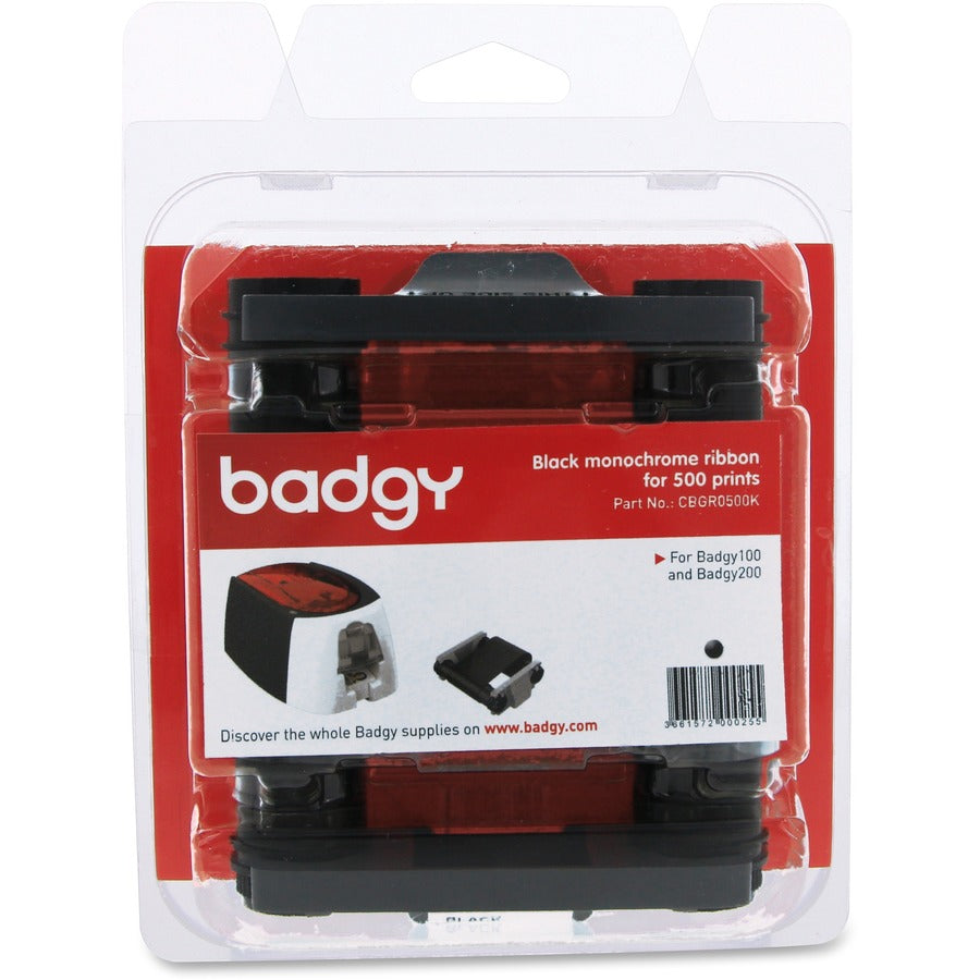 Evolis Badgy Printing System Black Monochrome Ribbon - Part CBGR0500K