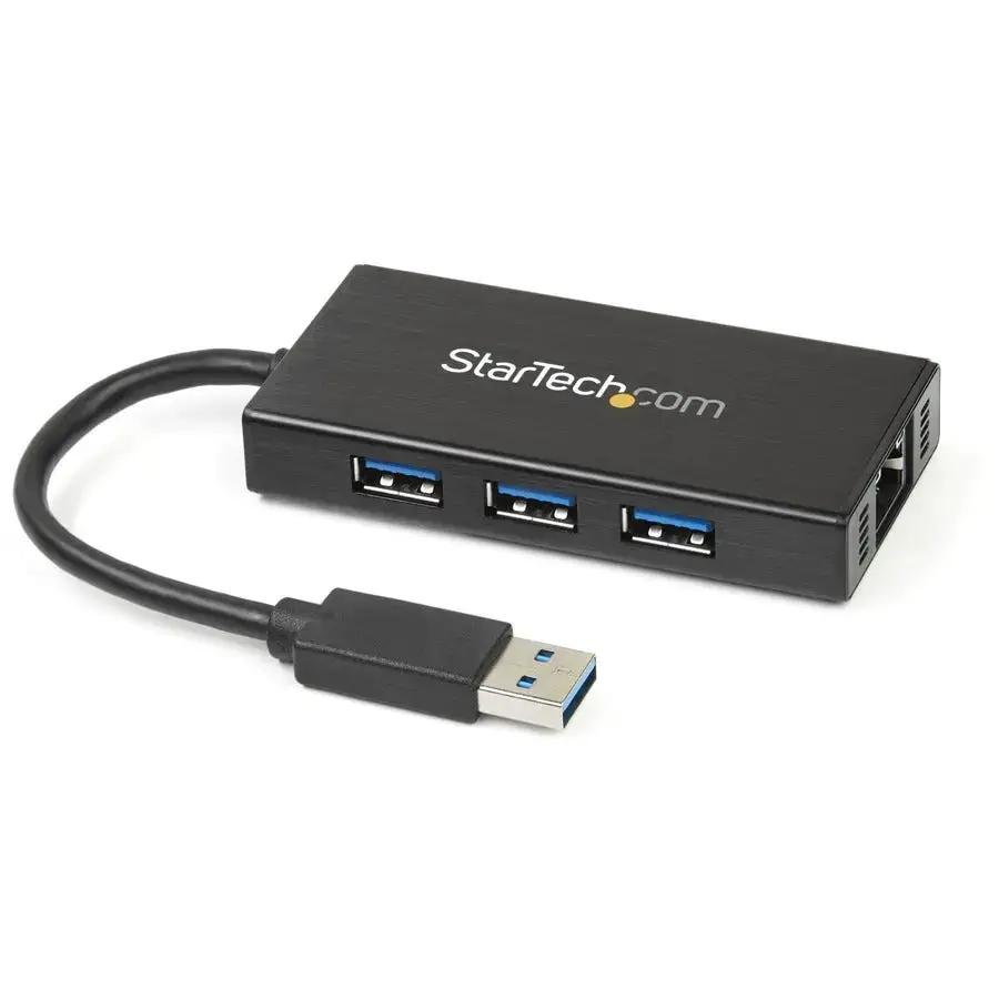 StarTech.com Aluminum USB 3.0 Hub with Gigabit Ethernet Adapter - TAA Compliant, Part Number ST3300GU3B by StarTech.com