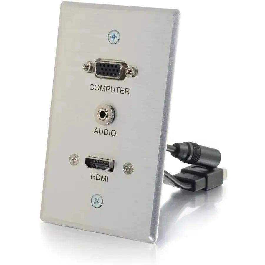Legrand Group C2G HDMI, VGA & 3.5mm Pass Through Single Gang Wall Plate by Legrand Group