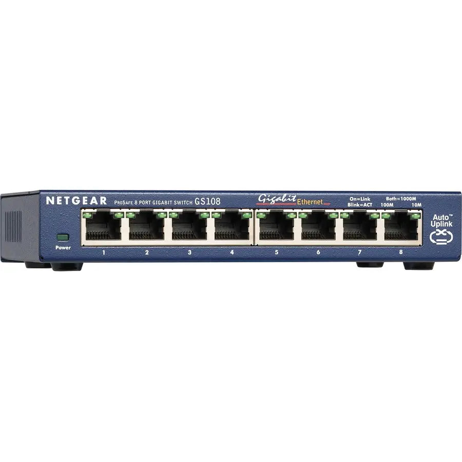 Netgear ProSafe GS108 Ethernet Switch - 8 Port Gigabit Unmanaged Network Switch with PoE Support