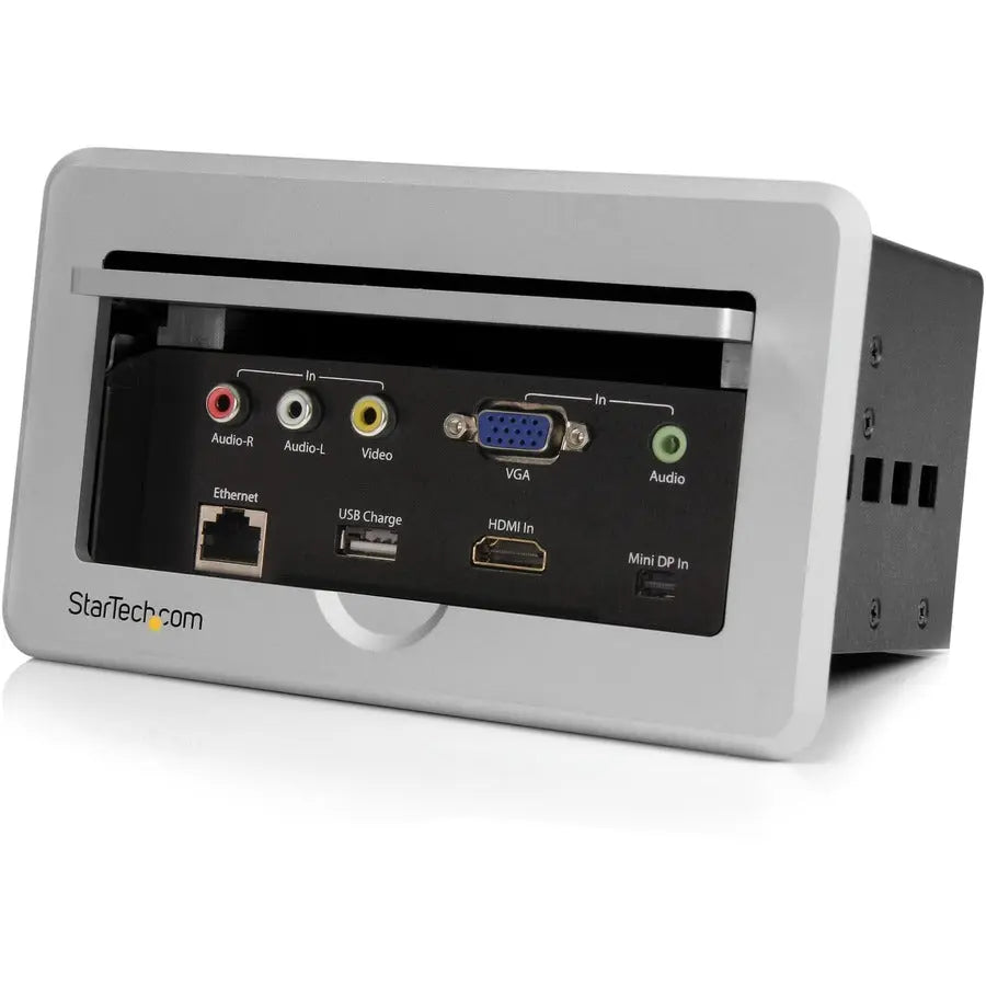 StarTech.com Conference Table Connectivity Box - HDMI, VGA, mDP & Composite Audio/Video with Hideaway Panel and USB Charging