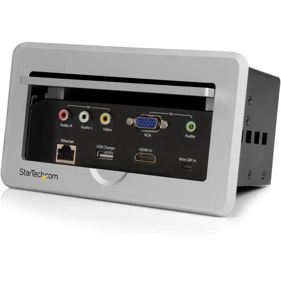StarTech.com Conference Table Connectivity Box - HDMI, VGA, mDP & Composite Audio/Video with Hideaway Panel and USB Charging by StarTech.com