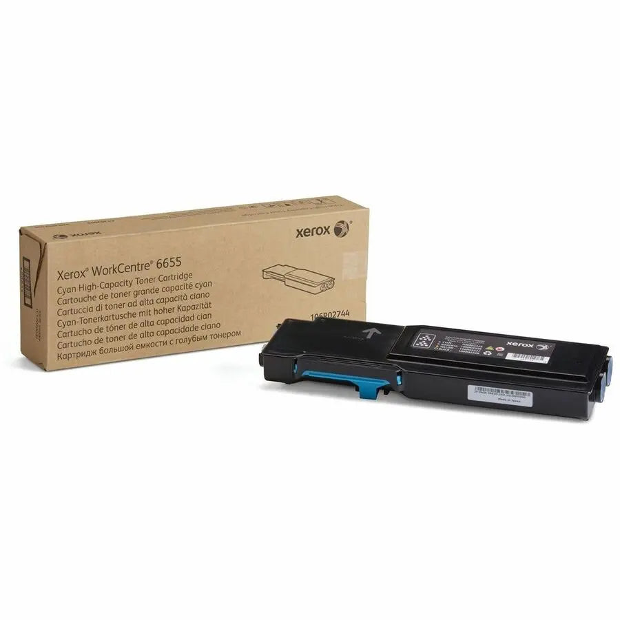 Xerox Genuine WorkCentre 6655 Cyan High Capacity Toner Cartridge (Part 106R02744) – Up to 7,500 Pages