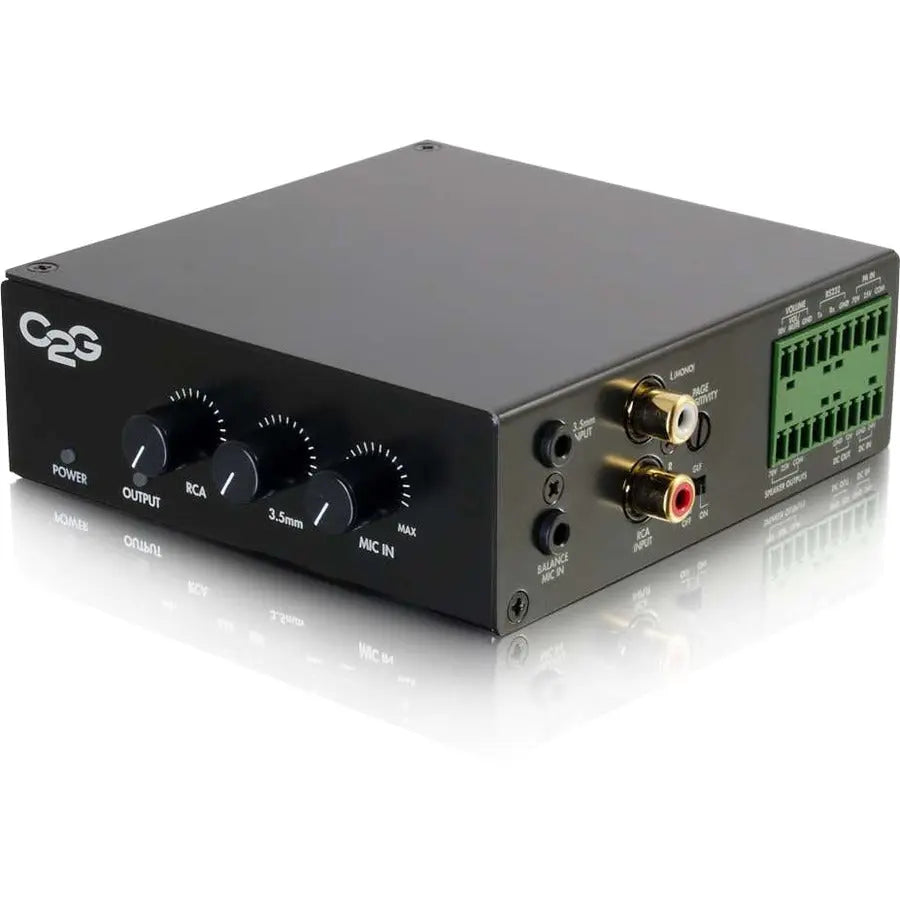 C2G 50 Watt 25/70V Audio Amplifier - Plenum Rated for Commercial and Classroom Installations