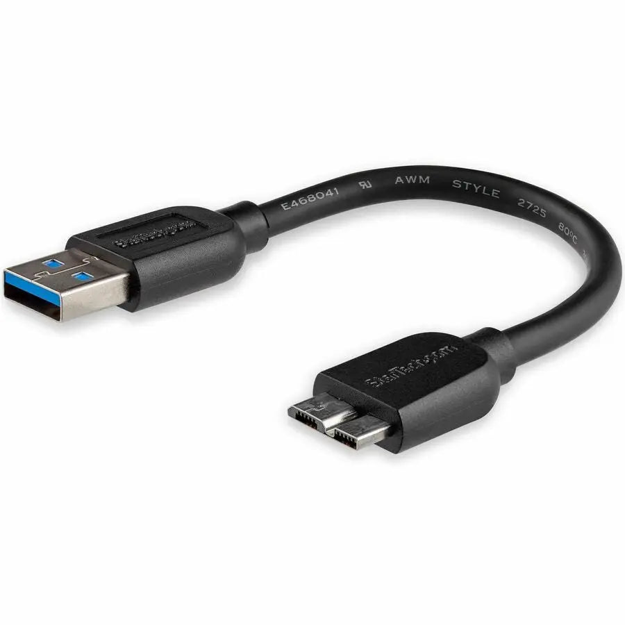 StarTech.com 15cm (6in) Short Slim SuperSpeed USB 3.0 (5Gbps) A to Micro B Cable - M/M