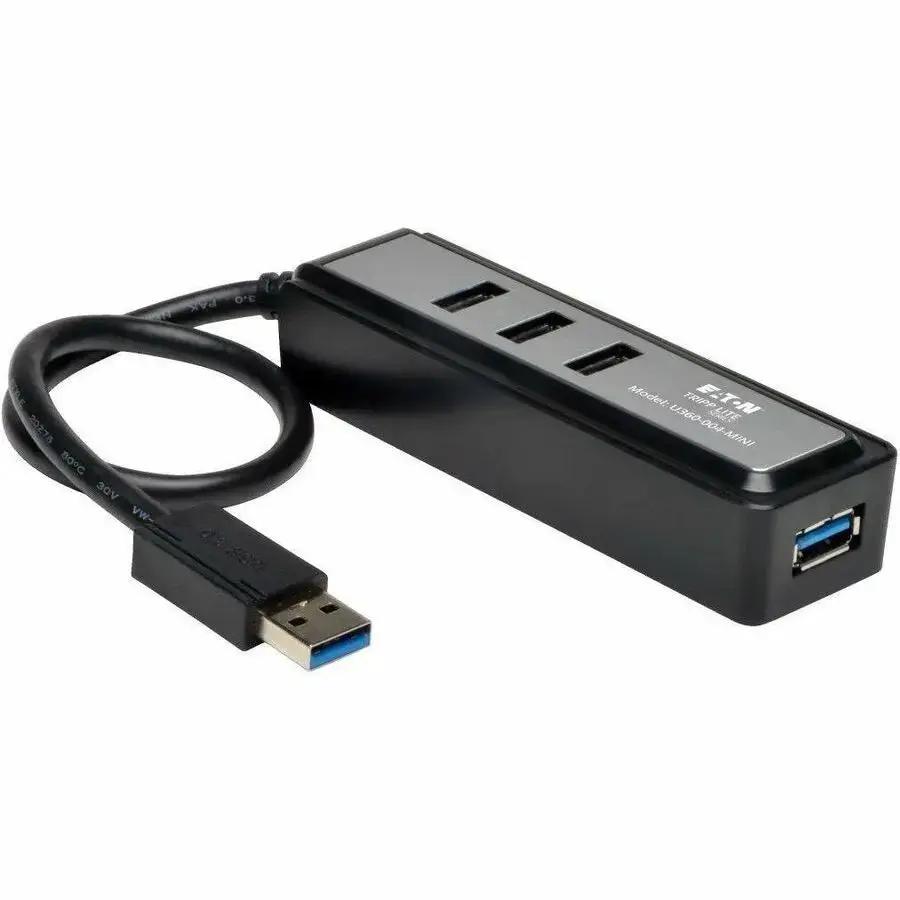 Eaton Corporation Tripp Lite U360-004-MINI 4-Port Portable USB 3.0 SuperSpeed Hub with Built-In Cable by Eaton Corporation